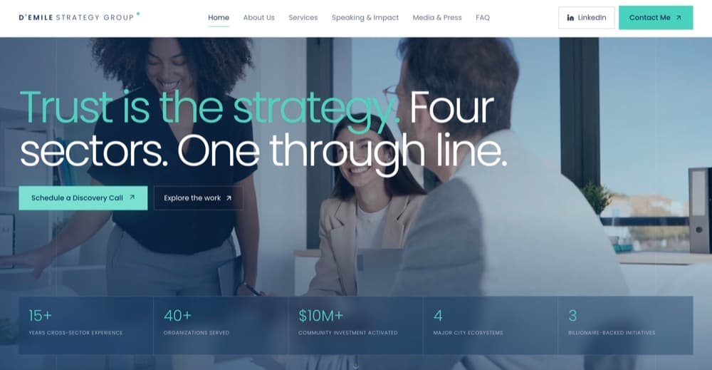 D'Emile Strategy Group website